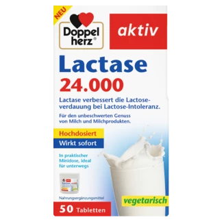 Abbildung der Produktverpackung Doppelherz aktiv Lactase 24.000 Frontansicht